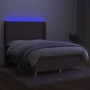 Cama box spring colchón y luces LED tela gris taupe 140x190 cm de , Camas y somieres - Ref: Foro24-3139033, Precio: 534,51 €,...