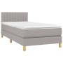 Cama box spring con colchón tela gris claro 80x200 cm de , Camas y somieres - Ref: Foro24-3140729, Precio: 273,84 €, Descuent...