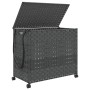 Cesto para ropa sucia con ruedas ratán gris 66x35x60 cm de , Cestas para ropa - Ref: Foro24-372046, Precio: 80,43 €, Descuent...