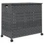 Cesto para ropa sucia con ruedas ratán gris 66x35x60 cm de , Cestas para ropa - Ref: Foro24-372046, Precio: 74,92 €, Descuent...