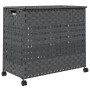 Cesto para ropa sucia con ruedas ratán gris 66x35x60 cm de , Cestas para ropa - Ref: Foro24-372046, Precio: 80,43 €, Descuent...