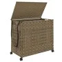 Cesto para ropa sucia con ruedas ratán 66x35x60 cm de , Cestas para ropa - Ref: Foro24-372044, Precio: 97,80 €, Descuento: %