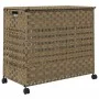 Cesto para ropa sucia con ruedas ratán 66x35x60 cm de , Cestas para ropa - Ref: Foro24-372044, Precio: 97,80 €, Descuento: %