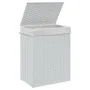 Cesto de ropa sucia con tapa ratán sintético blanco 46x33x60 cm de , Cestas para ropa - Ref: Foro24-372033, Precio: 54,76 €, ...