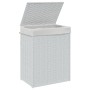 Cesto de ropa sucia con tapa ratán sintético blanco 46x33x60 cm de , Cestas para ropa - Ref: Foro24-372033, Precio: 58,87 €, ...