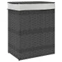 Cesto para ropa sucia con tapa ratán sintético gris 46x33x60 cm de , Cestas para ropa - Ref: Foro24-372031, Precio: 53,47 €, ...