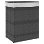Cesto para ropa sucia con tapa ratán sintético gris 46x33x60 cm de , Cestas para ropa - Ref: Foro24-372031, Precio: 57,03 €, ...