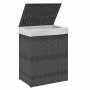 Cesto para ropa sucia con tapa ratán sintético gris 46x33x60 cm de , Cestas para ropa - Ref: Foro24-372031, Precio: 53,47 €, ...