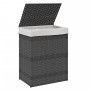 Cesto para ropa sucia con tapa ratán sintético gris 46x33x60 cm de , Cestas para ropa - Ref: Foro24-372031, Precio: 57,03 €, ...
