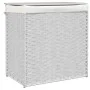 Cesto ropa sucia 2 secciones ratán sintético blanco 53x35x57 cm de , Cestas para ropa - Ref: Foro24-372038, Precio: 59,85 €, ...