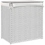 Cesto ropa sucia 2 secciones ratán sintético blanco 53x35x57 cm de , Cestas para ropa - Ref: Foro24-372038, Precio: 59,85 €, ...
