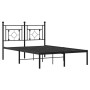 Estructura de cama con cabecero metal negro 120x200 cm de , Camas y somieres - Ref: Foro24-374337, Precio: 95,30 €, Descuento: %