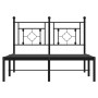 Estructura de cama con cabecero metal negro 120x200 cm de , Camas y somieres - Ref: Foro24-374337, Precio: 95,30 €, Descuento: %