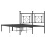 Estructura de cama con cabecero metal negro 120x200 cm de , Camas y somieres - Ref: Foro24-374337, Precio: 95,30 €, Descuento: %