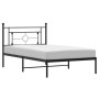 Estructura de cama con cabecero metal negro 107x203 cm de , Camas y somieres - Ref: Foro24-374335, Precio: 74,48 €, Descuento: %