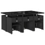 Set de comedor jardín 11 pzas con cojines ratán sintético negro en Conjuntos de jardín | Comprar online en Foru.es