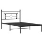 Estructura de cama con cabecero metal negro 107x203 cm de , Camas y somieres - Ref: Foro24-374335, Precio: 74,48 €, Descuento: %