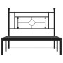 Estructura de cama con cabecero metal negro 107x203 cm de , Camas y somieres - Ref: Foro24-374335, Precio: 74,48 €, Descuento: %