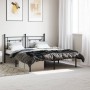 Estructura de cama con cabecero metal negro 160x200 cm de , Camas y somieres - Ref: Foro24-374342, Precio: 111,05 €, Descuent...