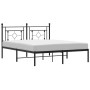 Estructura de cama con cabecero metal negro 160x200 cm de , Camas y somieres - Ref: Foro24-374342, Precio: 111,05 €, Descuent...