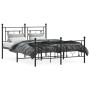Estructura de cama cabecero y estribo metal negro 135x190 cm de , Camas y somieres - Ref: Foro24-374356, Precio: 120,72 €, De...