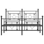 Estructura de cama cabecero y estribo metal negro 135x190 cm de , Camas y somieres - Ref: Foro24-374356, Precio: 120,72 €, De...