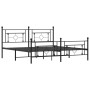 Estructura de cama cabecero y estribo metal negro 180x200 cm de , Camas y somieres - Ref: Foro24-374361, Precio: 126,13 €, De...
