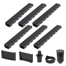 Drainage channels 6 units plastic 6 m by vidaXL, Drains - Ref: Foro24-142880, Price: 130,41 €, Discount: %