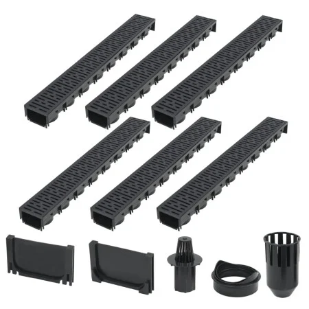 Drainage channels 6 units plastic 6 m by vidaXL, Drains - Ref: Foro24-142880, Price: 130,41 €, Discount: %