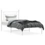 Estructura de cama de metal con cabecero blanco 90x190 cm de , Camas y somieres - Ref: Foro24-374380, Precio: 64,17 €, Descue...