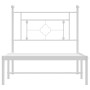 Estructura de cama de metal con cabecero blanco 100x190 cm de , Camas y somieres - Ref: Foro24-374382, Precio: 70,29 €, Descu...
