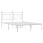 Estructura de cama con cabecero metal blanca 140x200 cm de , Camas y somieres - Ref: Foro24-374389, Precio: 98,63 €, Descuent...