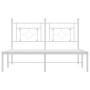 Estructura de cama con cabecero metal blanca 140x200 cm de , Camas y somieres - Ref: Foro24-374389, Precio: 98,63 €, Descuent...