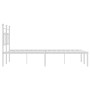 Estructura de cama con cabecero metal blanca 140x200 cm de , Camas y somieres - Ref: Foro24-374389, Precio: 98,63 €, Descuent...