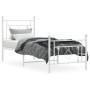 Estructura cama metal con cabecero y pie cama blanca 75x190 cm de , Camas y somieres - Ref: Foro24-374396, Precio: 68,93 €, D...