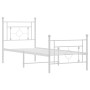 Estructura cama metal con cabecero y pie cama blanca 75x190 cm de , Camas y somieres - Ref: Foro24-374396, Precio: 68,93 €, D...