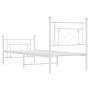 Estructura cama metal con cabecero y pie cama blanca 75x190 cm de , Camas y somieres - Ref: Foro24-374396, Precio: 68,93 €, D...