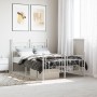 Estructura cama metal con cabecero y estribo blanco 120x200 cm de , Camas y somieres - Ref: Foro24-374404, Precio: 101,81 €, ...