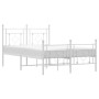 Estructura cama metal con cabecero y estribo blanco 120x200 cm de , Camas y somieres - Ref: Foro24-374404, Precio: 101,81 €, ...