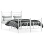 Estructura cama metal con cabecero y estribo blanco 120x200 cm de , Camas y somieres - Ref: Foro24-374404, Precio: 101,81 €, ...