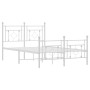 Estructura cama metal con cabecero y estribo blanco 120x200 cm de , Camas y somieres - Ref: Foro24-374404, Precio: 101,81 €, ...