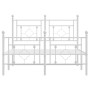 Estructura cama metal con cabecero y estribo blanco 120x200 cm de , Camas y somieres - Ref: Foro24-374404, Precio: 101,81 €, ...
