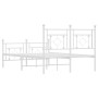 Estructura cama metal con cabecero y estribo blanco 120x200 cm de , Camas y somieres - Ref: Foro24-374404, Precio: 101,81 €, ...