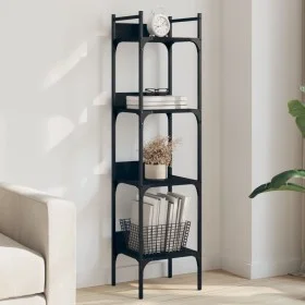 Librería de 4 estantes madera ingeniería negro 35x30x138,5 cm de , Librerías y estanterías - Ref: Foro24-838848, Precio: 45,3...