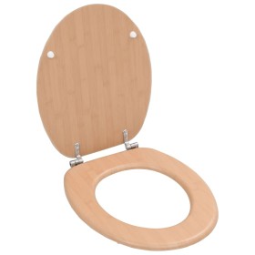 Asiento inodoro WC con tapa MDF diseño bambú de vidaXL, Asientos de inodoros y bidés - Ref: Foro24-143927, Precio: 44,08 €, D...