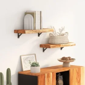 Rectangular wall shelf acacia wood live edge 50x20x2.5 cm by , Shelves and shelves - Ref: Foro24-370223, Price: 25,60 €, Disc...