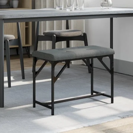 Banco de comedor acero y tela gris oscuro 62x32x45 cm de , Bancos de comedor y cocina - Ref: Foro24-835219, Precio: 40,85 €, ...