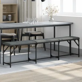 Banco de comedor acero y tela gris oscuro 186x32x45 cm de , Bancos de comedor y cocina - Ref: Foro24-835225, Precio: 79,73 €,...