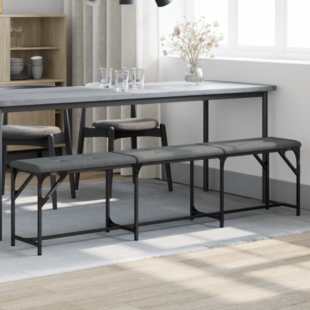 Banco de comedor acero y tela gris oscuro 186x32x45 cm de , Bancos de comedor y cocina - Ref: Foro24-835225, Precio: 80,69 €,...