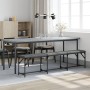 Banco de comedor acero y tela gris oscuro 186x32x45 cm de , Bancos de comedor y cocina - Ref: Foro24-835225, Precio: 80,69 €,...